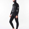 Women Rip Curl Fullsuits | E6 Women'S Flashbomb 6/4 Hooded Wetsuit Black