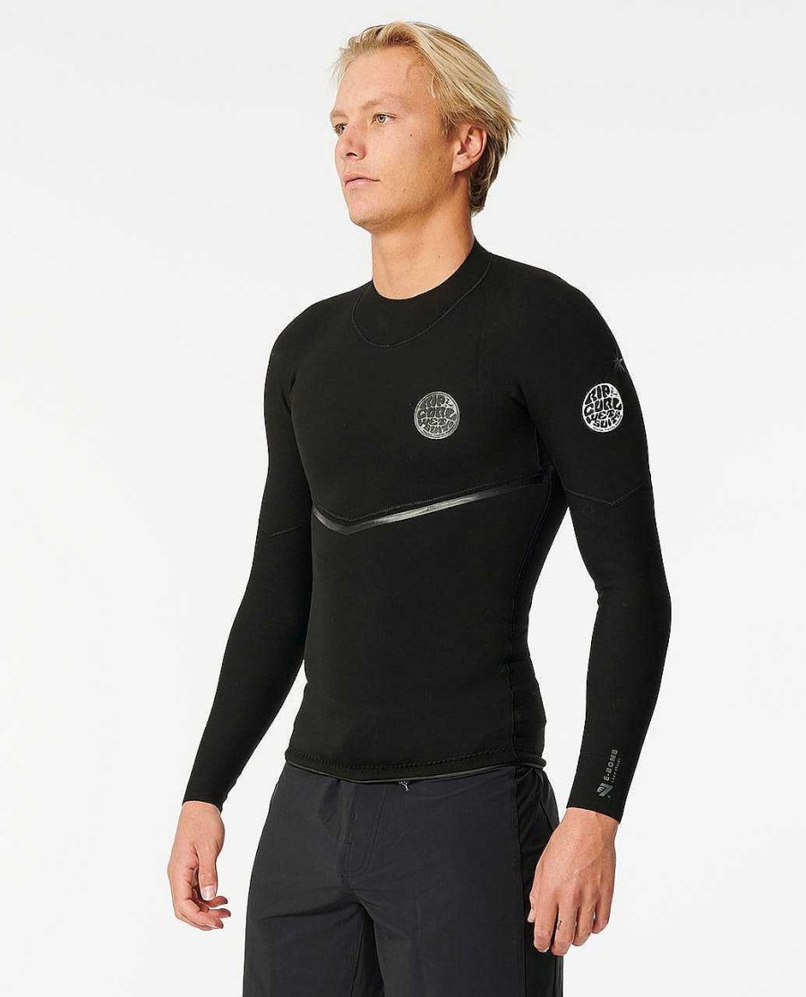 Men Rip Curl Jackets Vests & Bottoms | E-Bomb 1.5Mm Long Sleeve Wetsuit Jacket Black