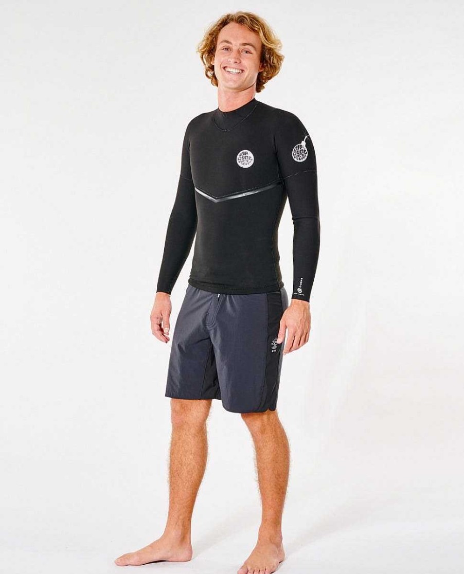 Men Rip Curl Jackets Vests & Bottoms | E6 E-Bomb 1.5 Mm Gb Sealed Long Sleeve Wetsuit Jacket Black