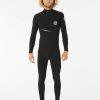 Men Rip Curl Fullsuits | E6 E-Bomb 4/3 Back Zip Wetsuit Black