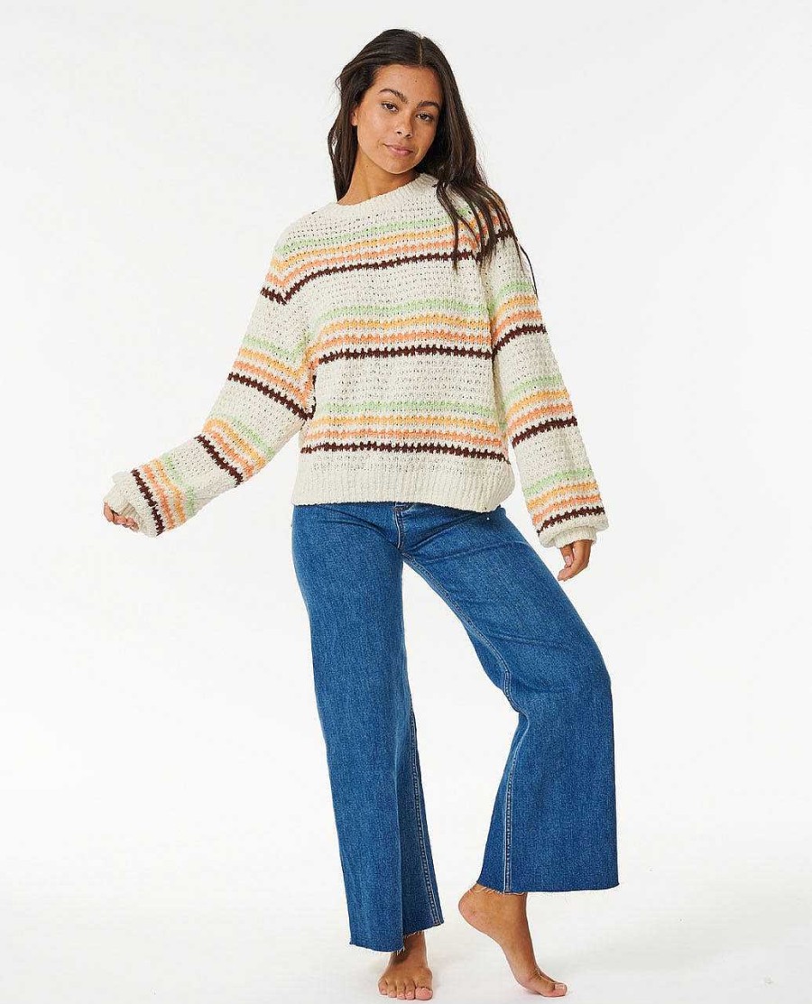 Women Rip Curl Sweaters | Holiday Tropics Crew Cream