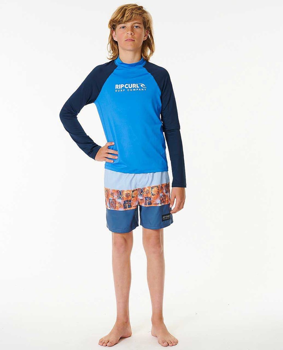 Kids Rip Curl Rash Guards & Vest | Shock Uv Long Sleeve Rash Vest - Boys (8-16 Years)