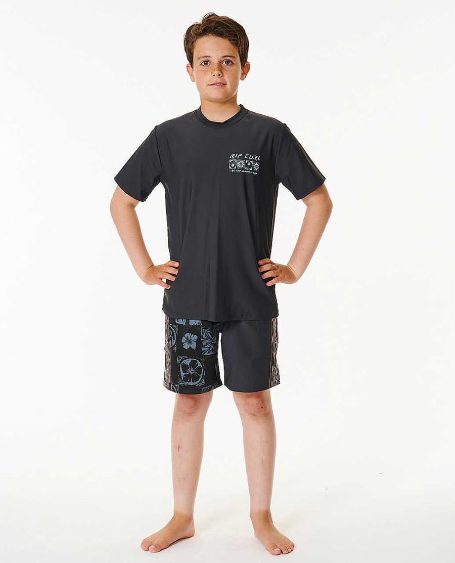 Kids Rip Curl Rash Guards & Vest | Pure Surf Uv Short Sleeve Rash Vest - Boys (8-16 Years)