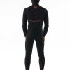 Men Rip Curl Fullsuits | E7 Flashbomb Fusion 5/4 Hood Zip Free Fullsuit Wetsuit Black