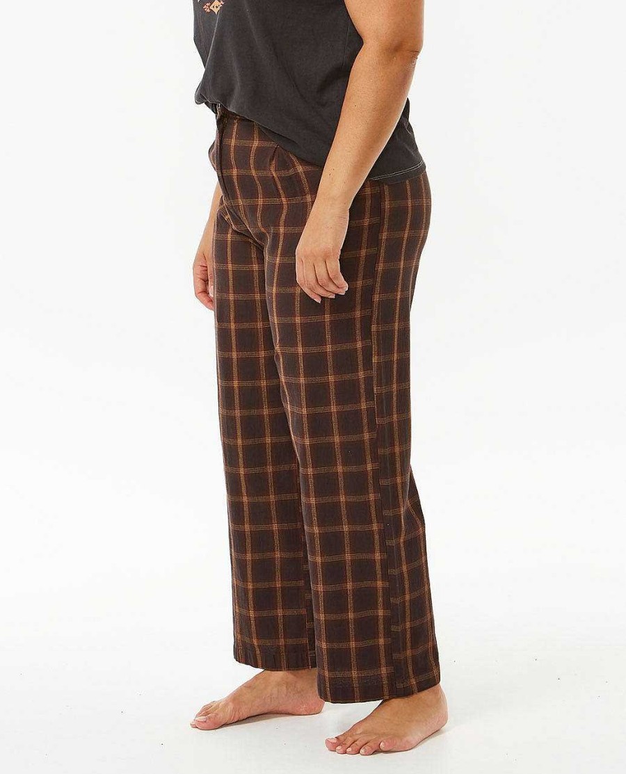 Women Rip Curl Pants | Sea Of Dreams Check Pant Washed Black