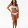 Women Rip Curl Bikini Bottoms | Holiday Tropics Cheeky Coverage Bikini Bottoms Mid Blue