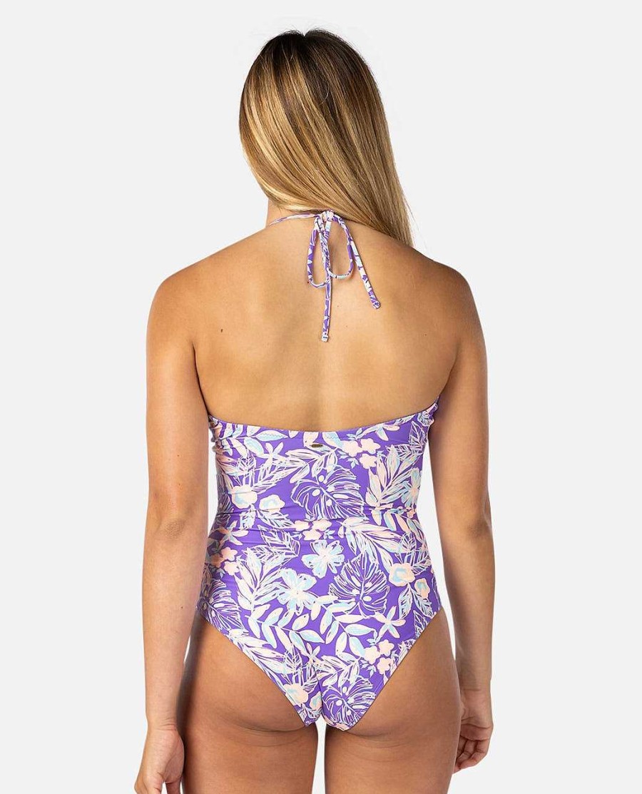 Women Rip Curl Surf Suits | Palm Party Good Coverage One Piece Purple