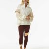 Women Rip Curl Hoodies & Fleece | Run Swim Surf Oversized Spliced Zip Through Natural