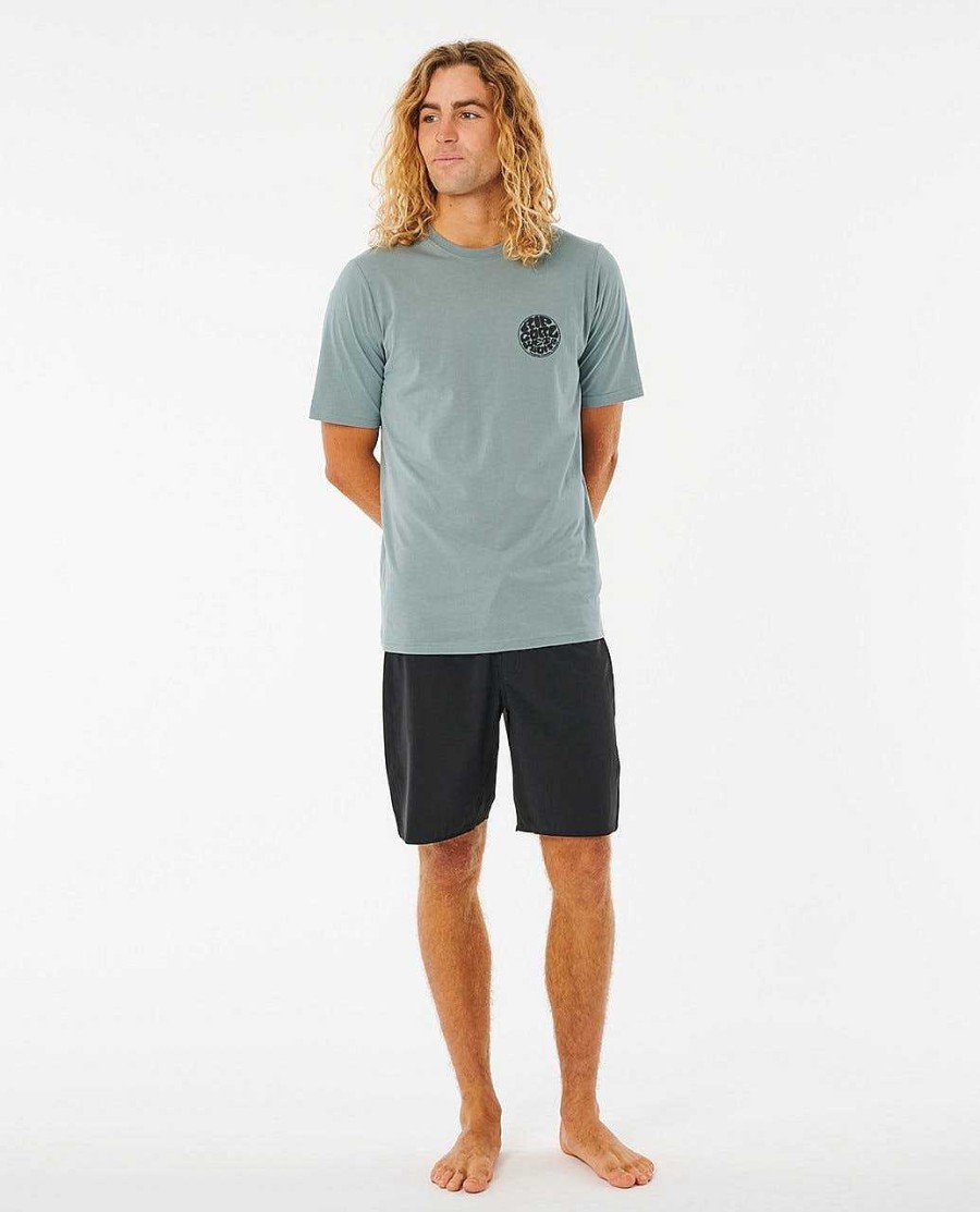 Men Rip Curl Rash Guards | Icons Of Surf Short Sleeve Upf Rash Guard