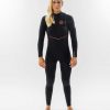 Women Rip Curl Fullsuits | E7 Women'S Flashbomb Fusion 4/3Mm Zip Free Wetsuit Black