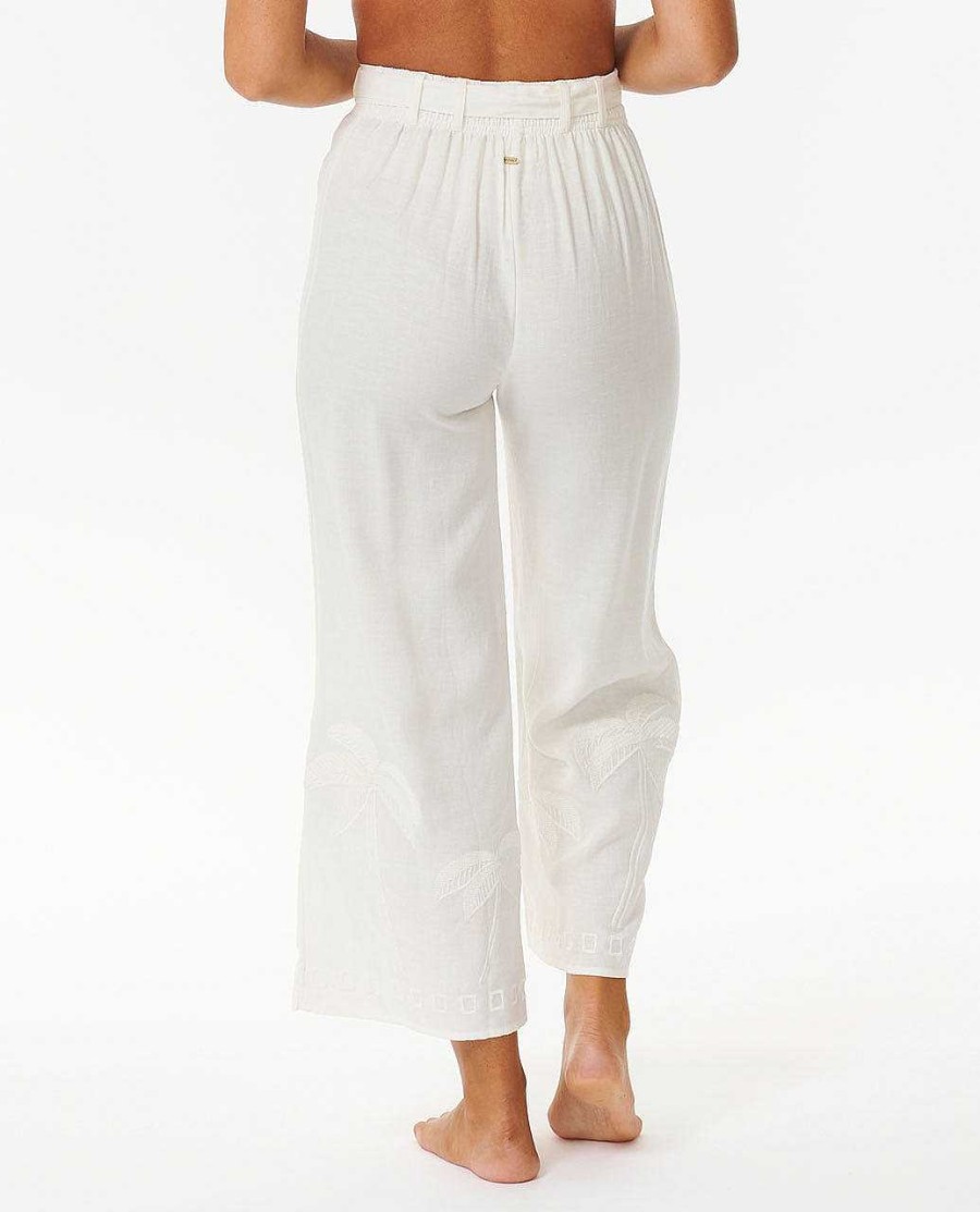 Women Rip Curl Pants | Pacific Dreams Embroidered Pant Cream