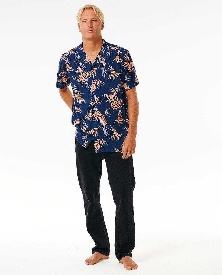 Men Rip Curl Shirts & Flannels | Surf Revival Floral Short Sleeve Shirt