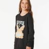 Girls Rip Curl Hoodies & Jumpers | Sun Butterfly Crew - Girls (8-14 Years) Washed Black