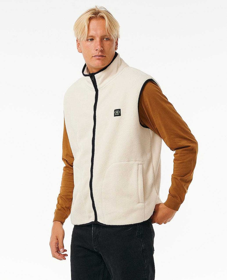 Men Rip Curl Hoodies & Fleece | Quality Surf Products Vest Vintage White