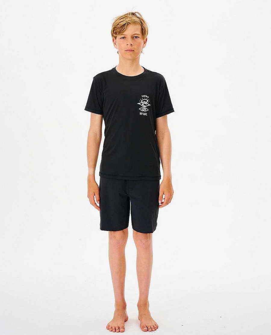 Kids Rip Curl Rash Guards & Vest | Icons Surflite Short Sleeve Upf Rashguards - Boys (8-16 Years)