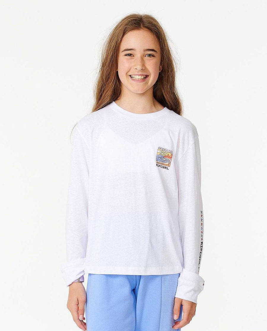 Girls Rip Curl Tops & Tees | Athena Long Sleeve Tee - Girls (8-14 Years) Optical White