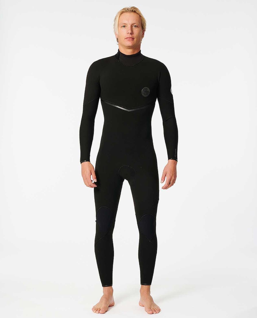 Men Rip Curl Fullsuits | E7 E-Bomb 3/2 Back Zip Fullsuit Wetsuit Black