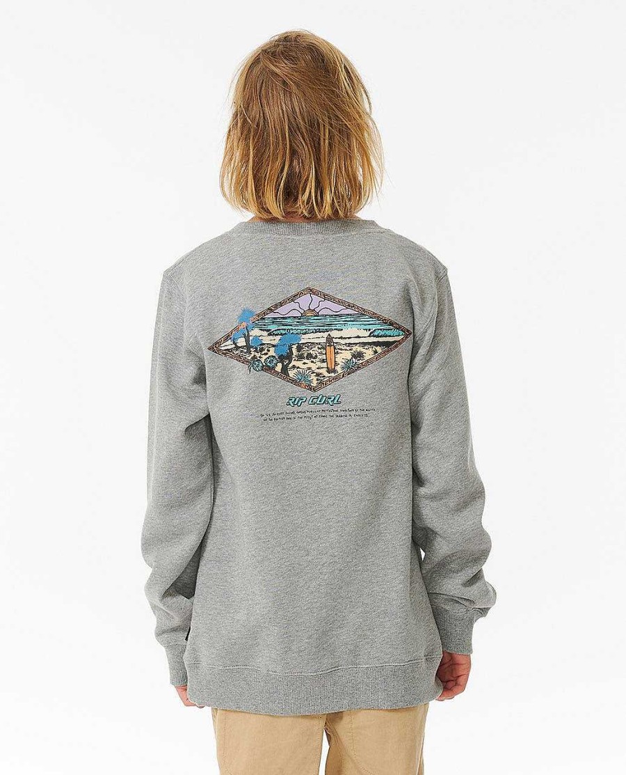 Boys Rip Curl Hoodies & Fleece | Shred Rock Crew - Boys (8-14 Years) Grey Marle