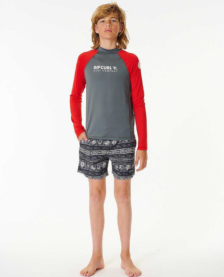 Kids Rip Curl Rash Guards & Vest | Shock Uv Long Sleeve Rash Vest - Boys (8-16 Years)