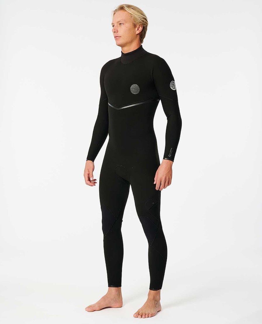 Men Rip Curl Fullsuits | E7 E-Bomb 4/3 Back Zip Fullsuit Wetsuit Black