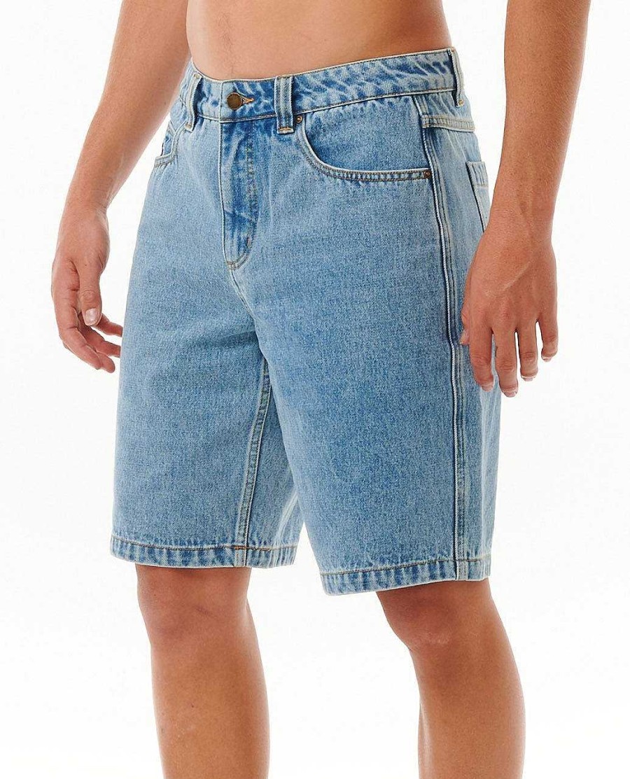 Men Rip Curl Shorts | Super Computer Denim Walkshort Washed Blue