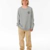 Boys Rip Curl Hoodies & Fleece | Shred Rock Crew - Boys (8-14 Years) Grey Marle