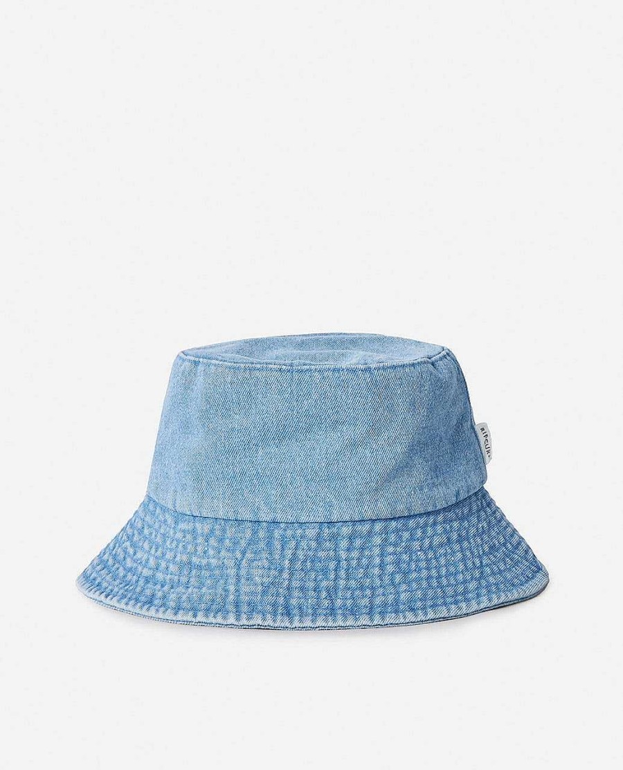 Women Rip Curl Hats & Beanies | Revival Upf50+ Bucket Hat Mid Blue