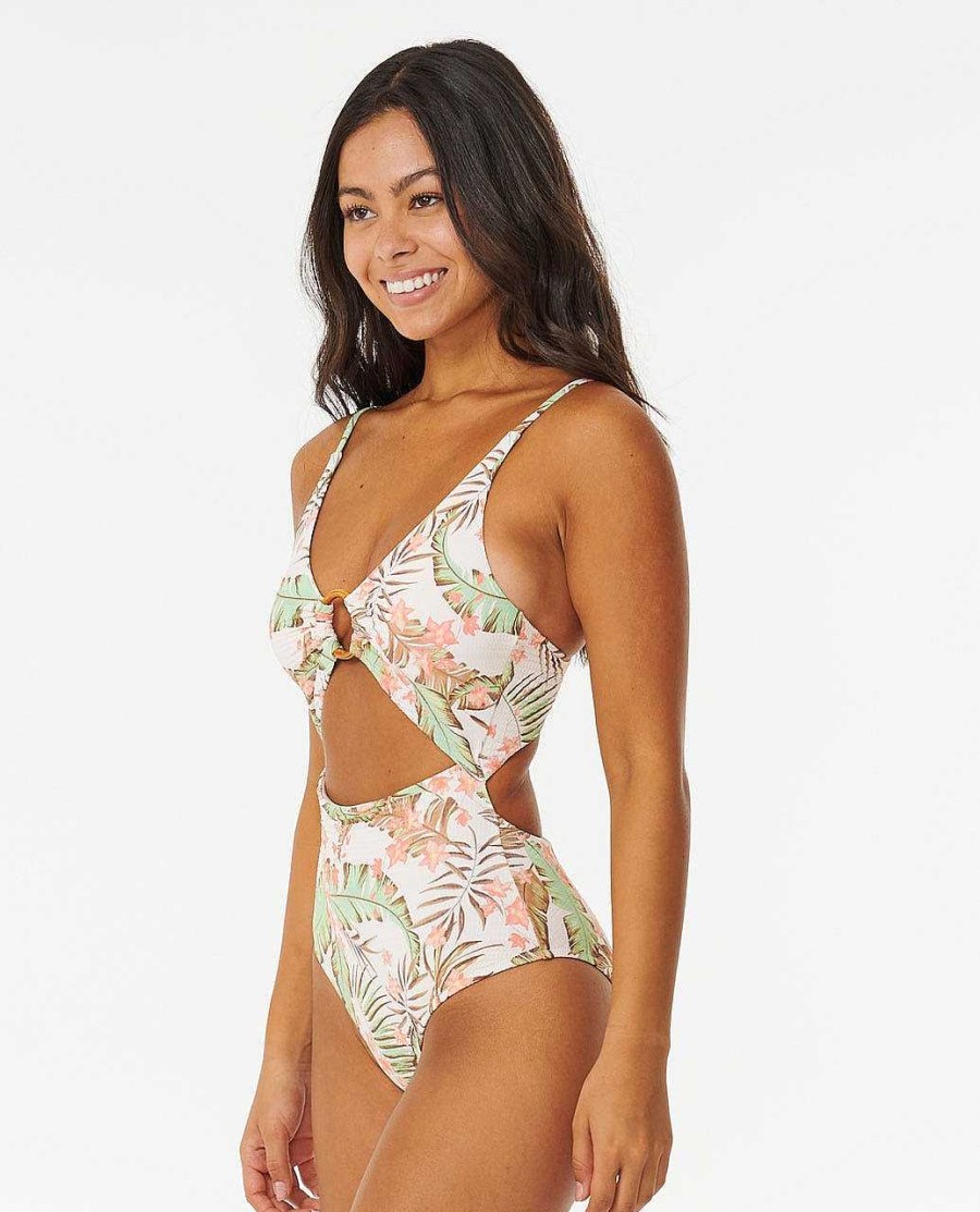 Women Rip Curl One Pieces | La Quinta Good Coverage One Piece Swimsuit Off White