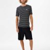 Men Rip Curl Rash Guards | Plain Stripe Short Sleeve Upf Rash Guard