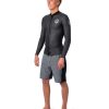 Men Rip Curl Jackets Vests & Bottoms | Dawn Patrol 1.5Mm Long Sleeve Front Zip Jacket Black