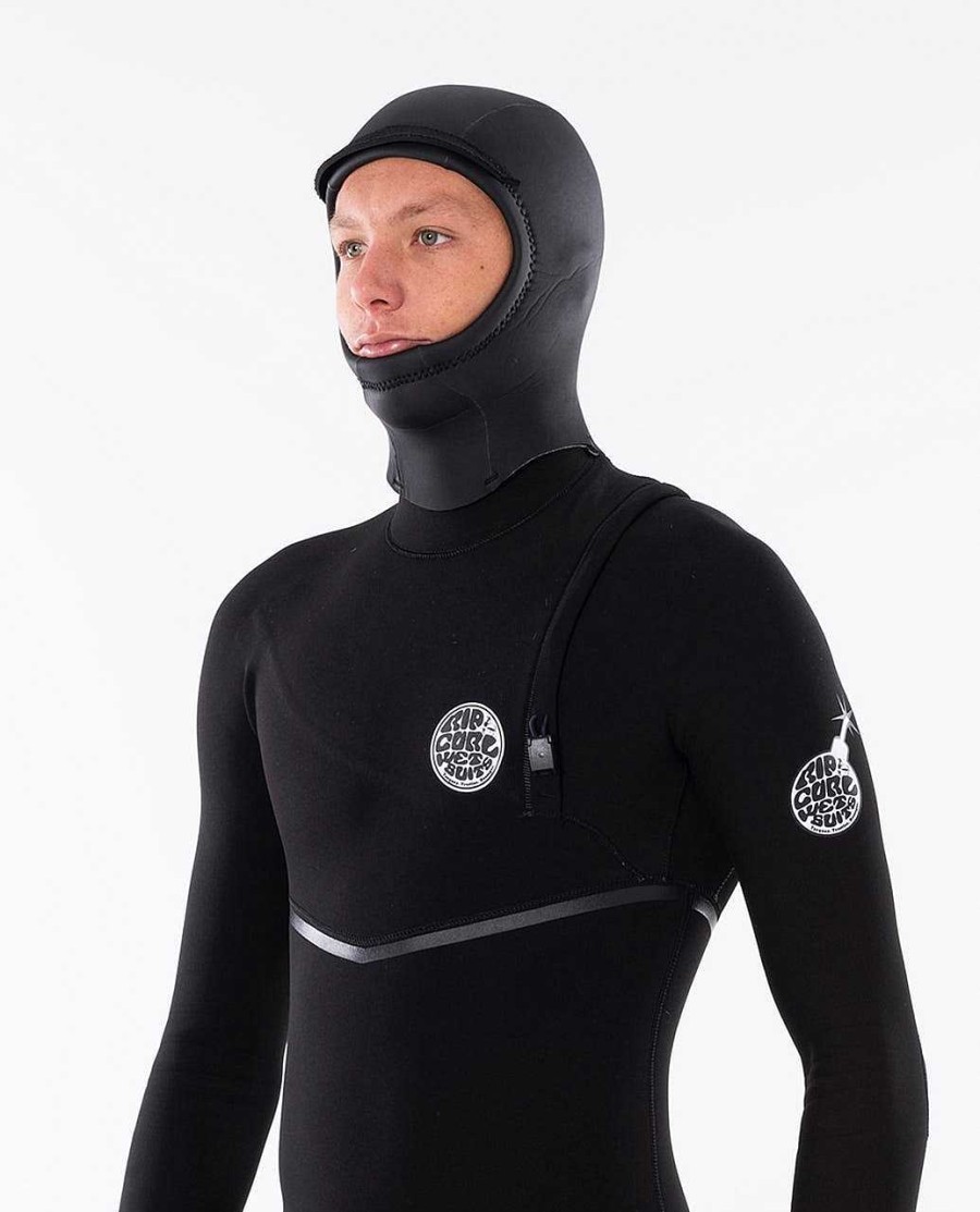 Men Rip Curl Booties Gloves & Hoods | Heatseeker 3Mm Wetsuit Hood Black