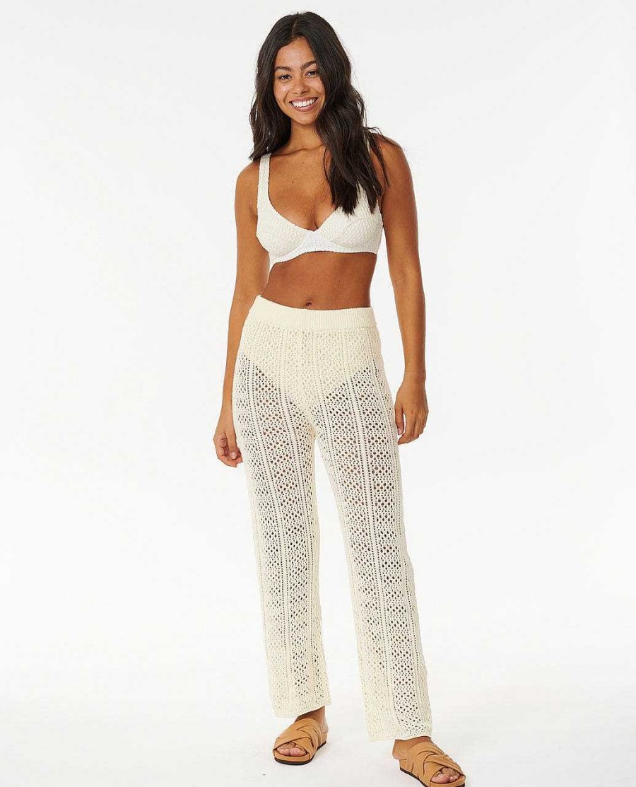 Women Rip Curl Pants | Pacific Dreams Crochet Pant Natural