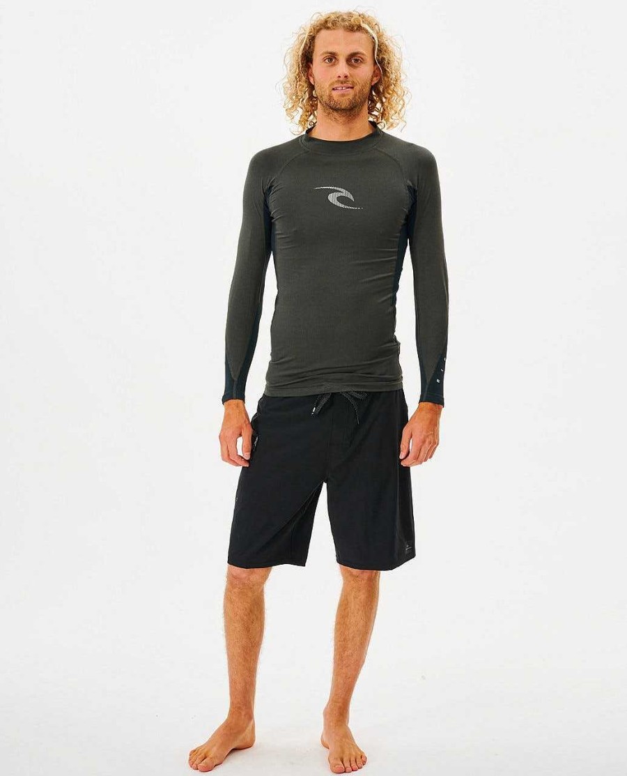 Men Rip Curl Rash Guards | Wave Long Sleeve Upf Rash Guard