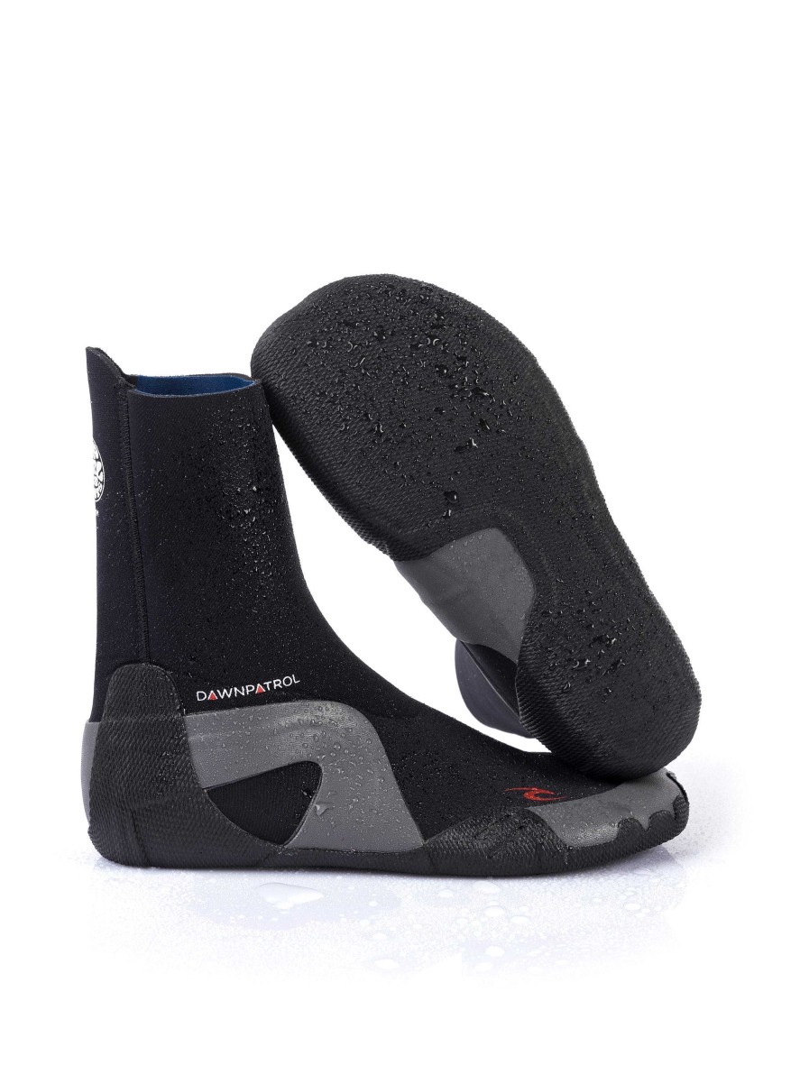 Men Rip Curl Booties Gloves & Hoods | Dawn Patrol 5Mm Round Toe Booties Black