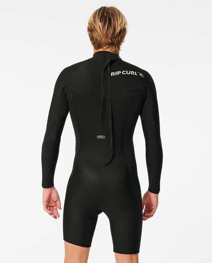 Men Rip Curl Springsuits | Dawn Patrol 2Mm Long Sleeve Back Zip Springsuit Black