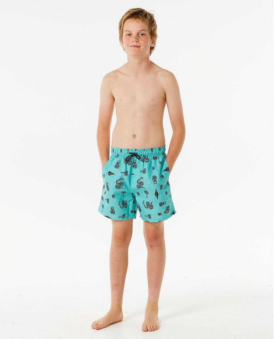 Boys Rip Curl Boardshorts | Lost Island Motif Volley - Boys (8-16 Years)