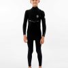 Kids Rip Curl Fullsuits | E6 Junior Flashbomb 3/2 Chest Zip Wetsuit Black