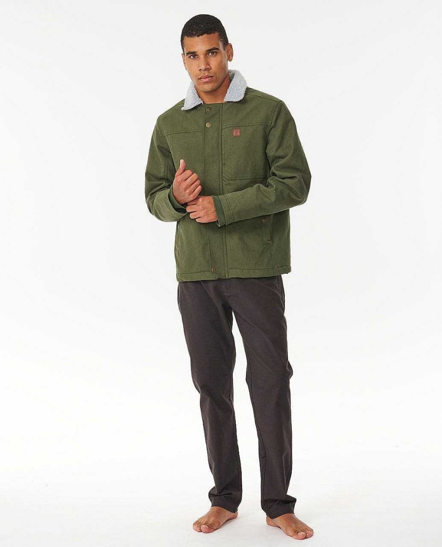 Men Rip Curl Jackets | Searchers Jacket Dark Olive