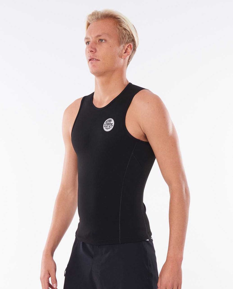 Men Rip Curl Jackets Vests & Bottoms | Flashbomb 0.5Mm Sleeveless Vest Black