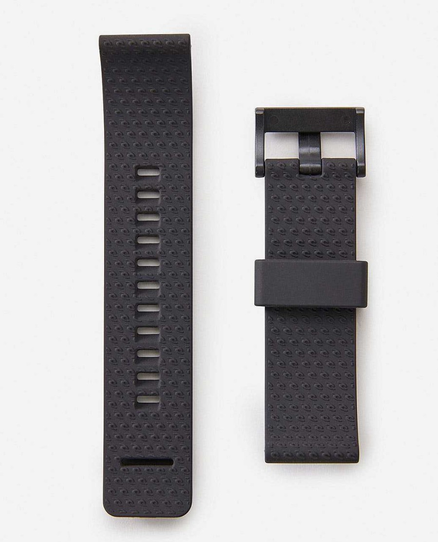 Men Rip Curl Watches | Silicone 24Mm Watch Band Black