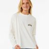 Women Rip Curl Tees & Tanks | Fade Oversized Long Sleeve Bone