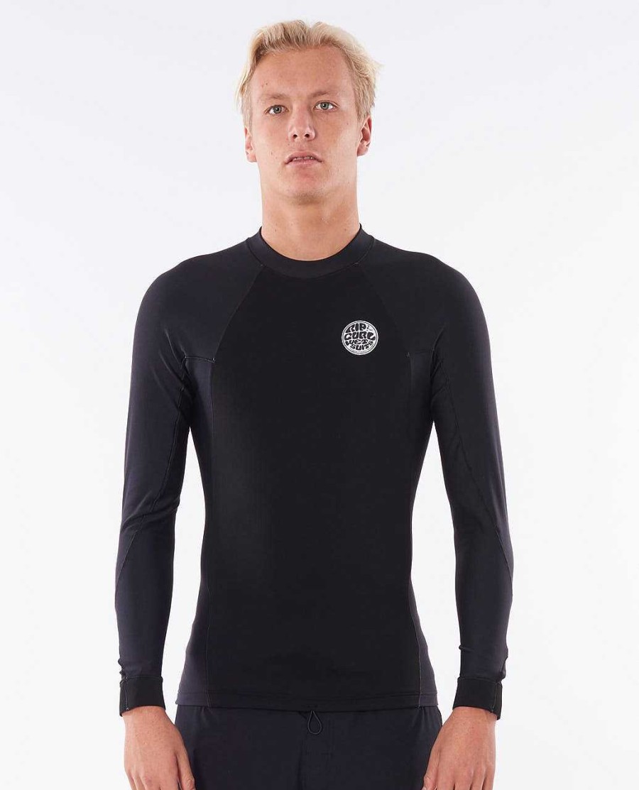 Men Rip Curl Jackets Vests & Bottoms | Flashbomb Neo Poly Long Sleeve Wetsuit Jacket Black