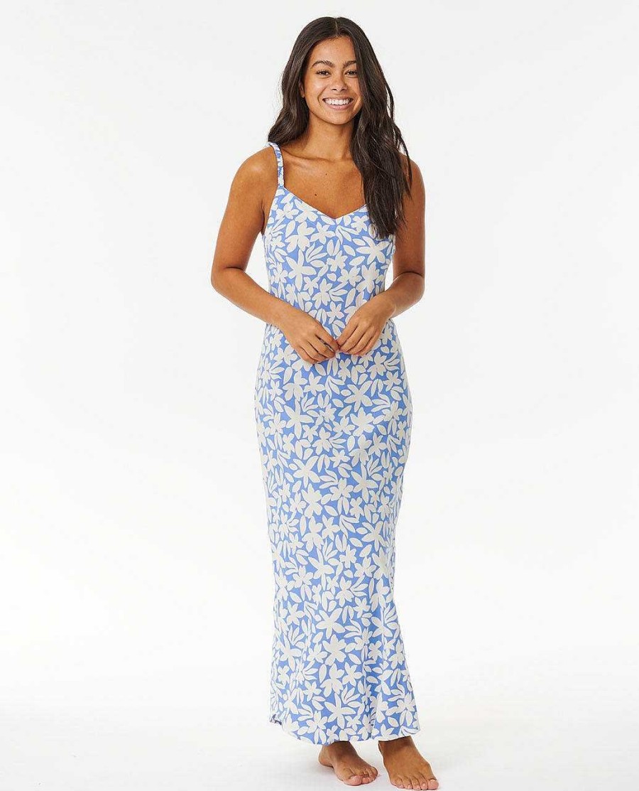 Women Rip Curl Dresses & Rompers | Holiday Tropics Midi Dress Mid Blue