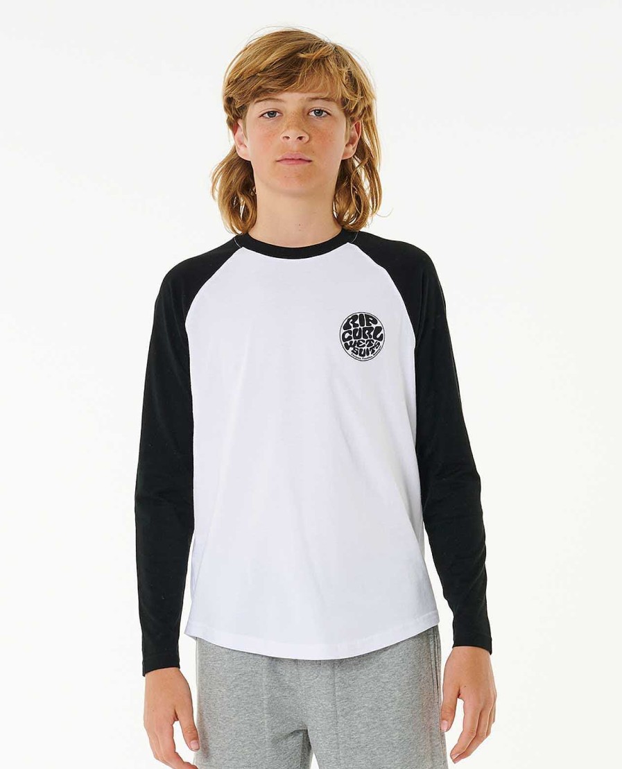 Boys Rip Curl Tops & Tees | Wettie Icon Long Sleeve Tee - Boys (8-16 Years) White